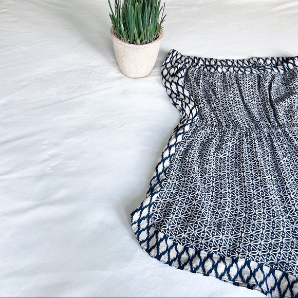 SOLD. ANGIE Medium Blue Boho Strapless Romper - Picture 10 of 13